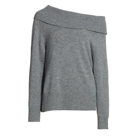 NEW Paige, Large, Womens Izabella Off-The-Shoulder Sweater - Heather Grey - Picture 1 of 6